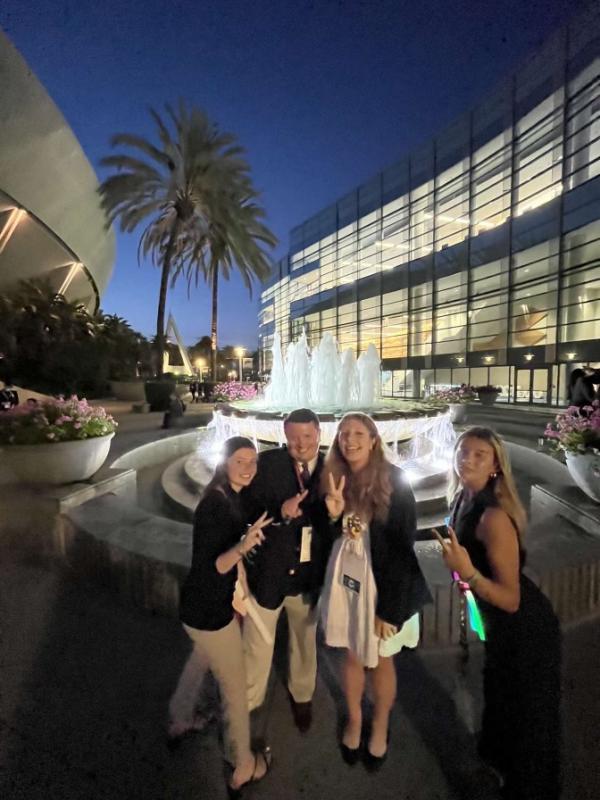 Gathering at the conclusion of the conference are (l-r) Kate Hill, advisor Daniel Shockley, Ariel King and Emily Wells. Kate, Ariel and Emily will head to Cape High in the fall.